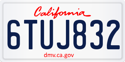 CA license plate 6TUJ832