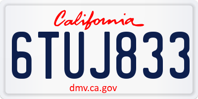 CA license plate 6TUJ833