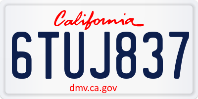 CA license plate 6TUJ837