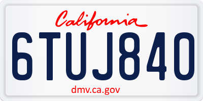 CA license plate 6TUJ840