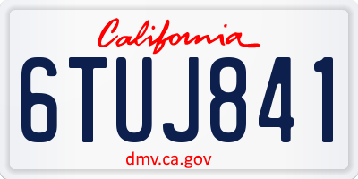 CA license plate 6TUJ841