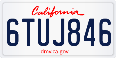 CA license plate 6TUJ846