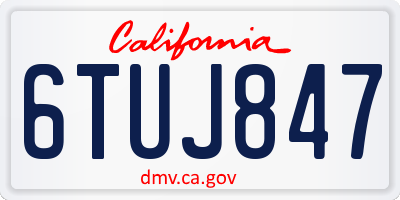 CA license plate 6TUJ847