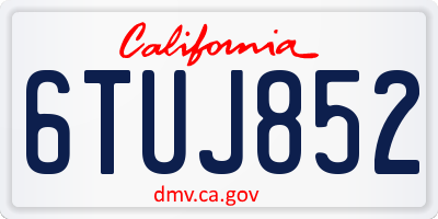 CA license plate 6TUJ852