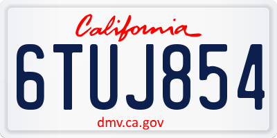 CA license plate 6TUJ854