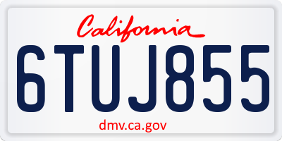 CA license plate 6TUJ855