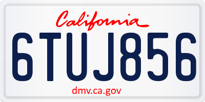 CA license plate 6TUJ856