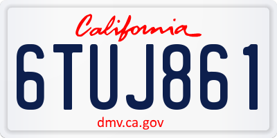 CA license plate 6TUJ861