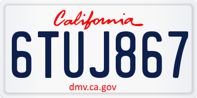 CA license plate 6TUJ867