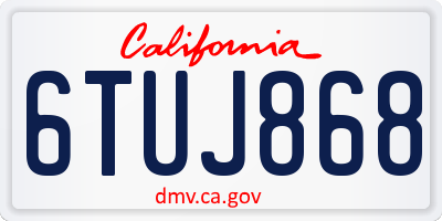 CA license plate 6TUJ868