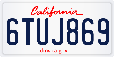 CA license plate 6TUJ869