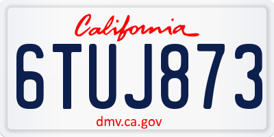 CA license plate 6TUJ873