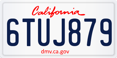 CA license plate 6TUJ879
