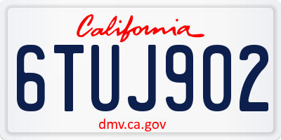 CA license plate 6TUJ902