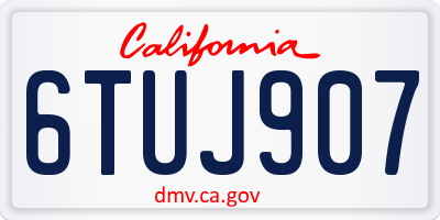 CA license plate 6TUJ907