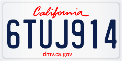 CA license plate 6TUJ914