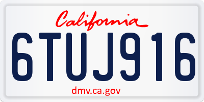 CA license plate 6TUJ916
