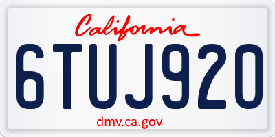 CA license plate 6TUJ920