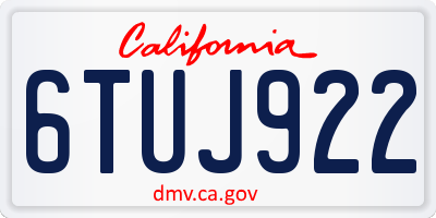 CA license plate 6TUJ922