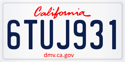 CA license plate 6TUJ931