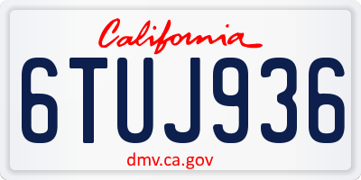 CA license plate 6TUJ936