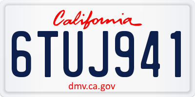 CA license plate 6TUJ941