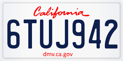 CA license plate 6TUJ942