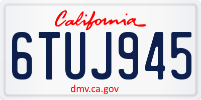 CA license plate 6TUJ945