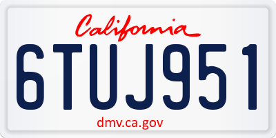 CA license plate 6TUJ951