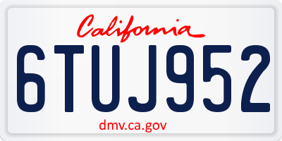 CA license plate 6TUJ952