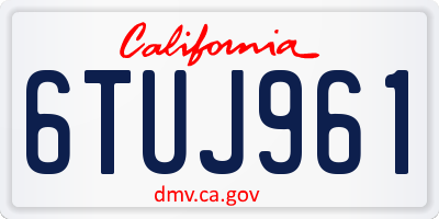 CA license plate 6TUJ961