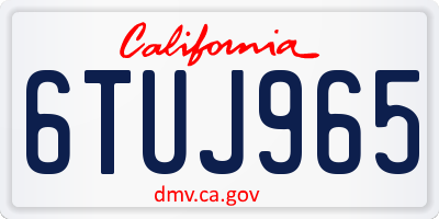 CA license plate 6TUJ965