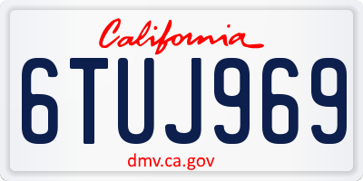 CA license plate 6TUJ969