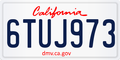 CA license plate 6TUJ973
