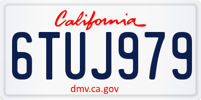CA license plate 6TUJ979