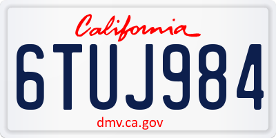 CA license plate 6TUJ984