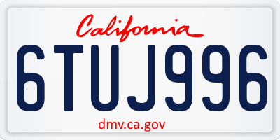 CA license plate 6TUJ996