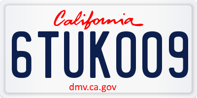 CA license plate 6TUK009