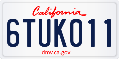 CA license plate 6TUK011