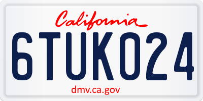 CA license plate 6TUK024