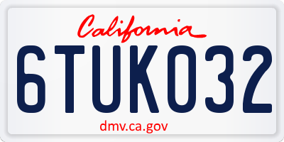 CA license plate 6TUK032