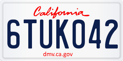 CA license plate 6TUK042