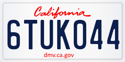 CA license plate 6TUK044