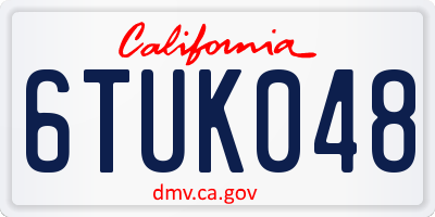 CA license plate 6TUK048