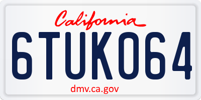 CA license plate 6TUK064
