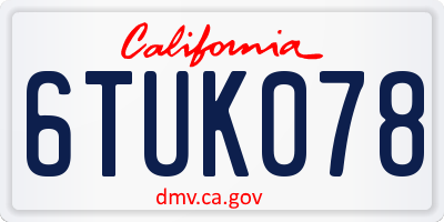 CA license plate 6TUK078