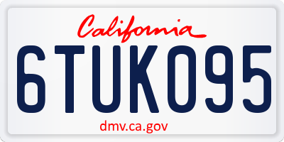 CA license plate 6TUK095