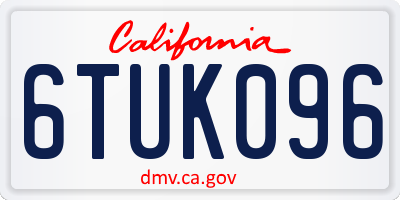 CA license plate 6TUK096
