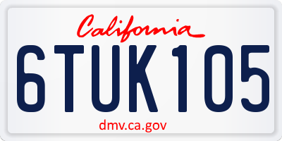 CA license plate 6TUK105