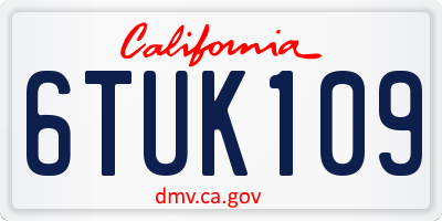 CA license plate 6TUK109